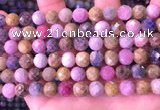 CRZ1143 15.5 inches 8mm faceted round ruby sapphire beads