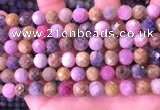 CRZ1143 15.5 inches 8mm faceted round ruby sapphire beads