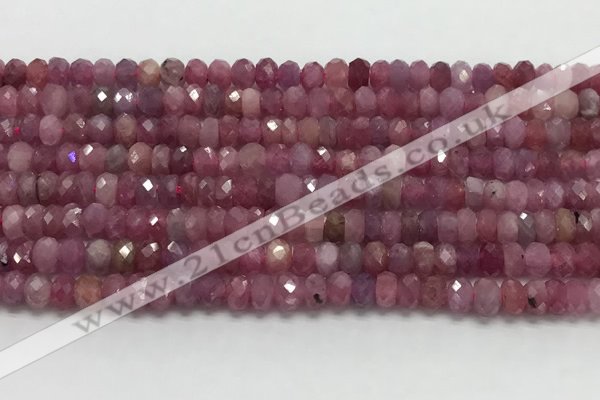 CRZ1150 15.5 inches 3*5mm faceted rondelle natural ruby beads