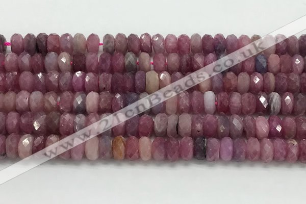 CRZ1153 15.5 inches 4*8mm faceted rondelle natural ruby beads