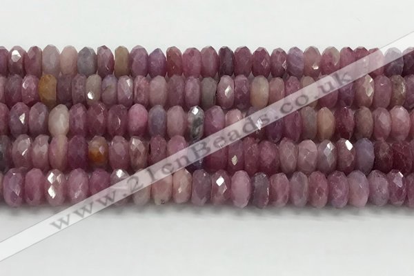 CRZ1154 15.5 inches 5*9mm faceted rondelle natural ruby beads