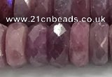 CRZ1155 15.5 inches 5*12mm faceted rondelle natural ruby beads