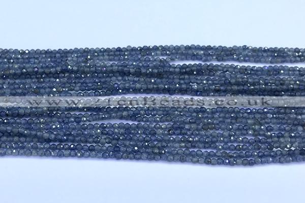 CRZ1171 15 inches 2mm faceted round sapphire beads