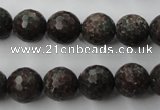CRZ204 15.5 inches 12mm faceted round ruby zoisite gemstone beads