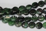 CRZ23 15.5 inches 8mm flat round ruby zoisite gemstone beads