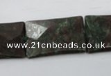 CRZ247 15.5 inches 20*30mm faceted rectangle ruby zoisite gemstone beads