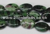 CRZ32 15.5 inches 13*18mm oval ruby zoisite gemstone beads