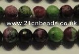 CRZ355 15.5 inches 11mm faceted round natural ruby zoisite beads