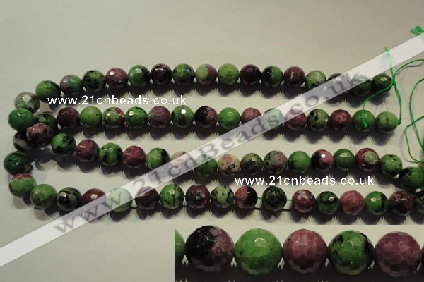 CRZ356 15.5 inches 12mm faceted round natural ruby zoisite beads