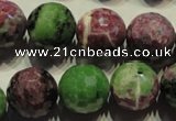 CRZ359 15.5 inches 15mm faceted round natural ruby zoisite beads