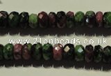 CRZ365 15.5 inches 6*9mm faceted rondelle natural ruby zoisite beads