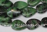 CRZ40 15.5 inches 13*18mm flat teardrop ruby zoisite gemstone beads