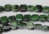 CRZ45 15.5 inches 10*10mm square ruby zoisite gemstone beads