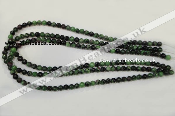 CRZ451 15.5 inches 6mm round ruby zoisite gemstone beads