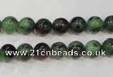 CRZ452 15.5 inches 8mm round ruby zoisite gemstone beads