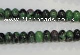 CRZ460 15.5 inches 5*8mm rondelle ruby zoisite gemstone beads