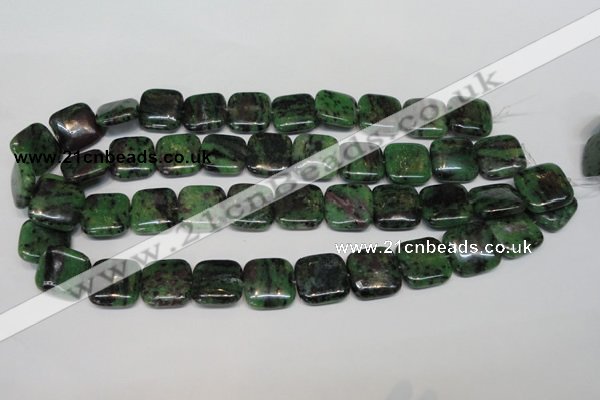 CRZ47 15.5 inches 18*18mm square ruby zoisite gemstone beads