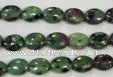 CRZ479 15.5 inches 8*10mm oval ruby zoisite gemstone beads