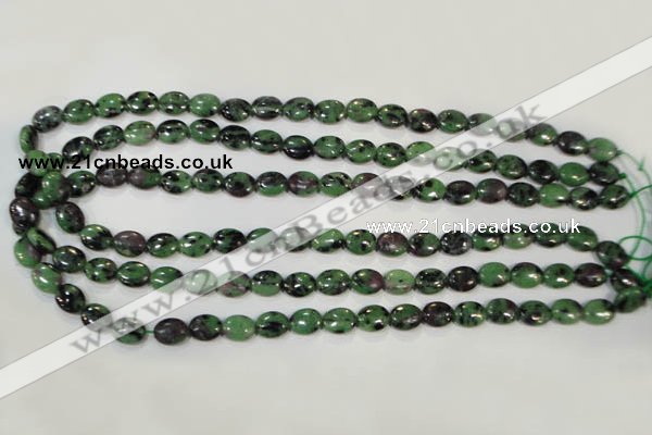 CRZ479 15.5 inches 8*10mm oval ruby zoisite gemstone beads