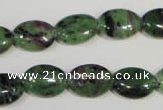 CRZ480 15.5 inches 10*14mm oval ruby zoisite gemstone beads