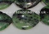 CRZ490 15.5 inches 22*30mm flat teardrop ruby zoisite gemstone beads