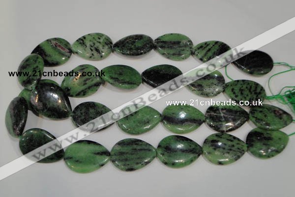 CRZ490 15.5 inches 22*30mm flat teardrop ruby zoisite gemstone beads