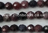 CRZ511 15.5 inches 6mm faceted round natural ruby sapphire beads