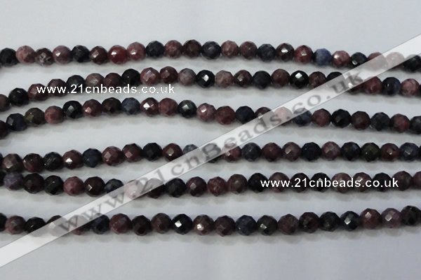 CRZ511 15.5 inches 6mm faceted round natural ruby sapphire beads