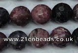 CRZ513 15.5 inches 10mm faceted round natural ruby sapphire beads