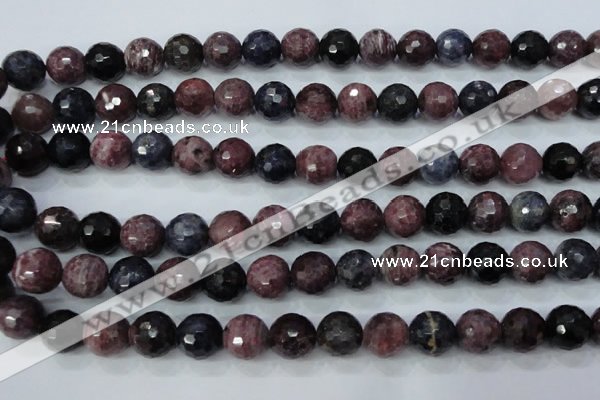 CRZ513 15.5 inches 10mm faceted round natural ruby sapphire beads