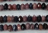 CRZ521 15.5 inches 3*4mm faceted rondelle natural ruby sapphire beads