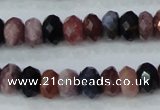 CRZ522 15.5 inches 4*6mm faceted rondelle natural ruby sapphire beads