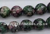 CRZ552 15.5 inches 13mm faceted round Chinese ruby zoisite beads