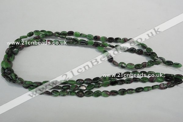 CRZ59 15.5 inches 6*8mm oval ruby zoisite gemstone beads