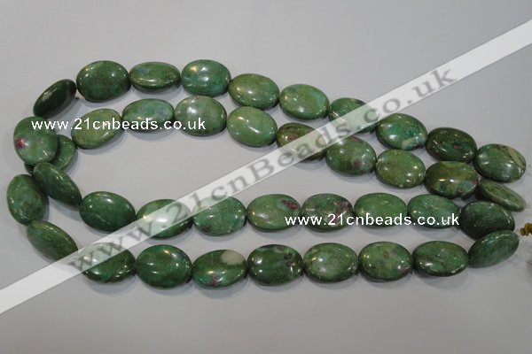 CRZ616 15.5 inches 15*20mm oval New ruby zoisite gemstone beads