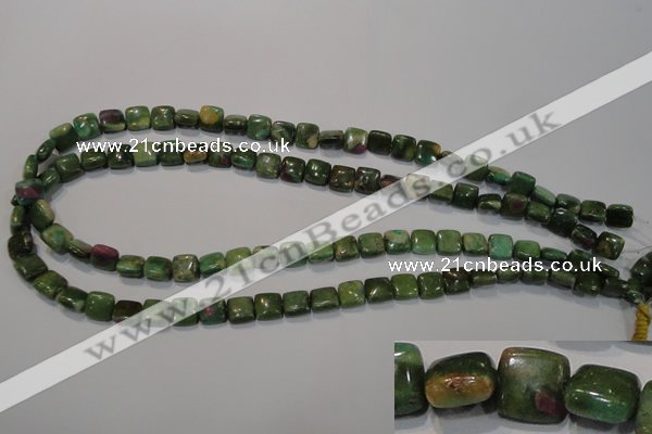 CRZ630 15.5 inches 8*8mm square New ruby zoisite gemstone beads