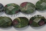 CRZ643 15.5 inches 13*18mm facetec oval New ruby zoisite gemstone beads