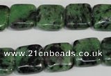 CRZ65 15.5 inches 14*14mm square ruby zoisite gemstone beads