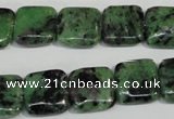 CRZ65 15.5 inches 14*14mm square ruby zoisite gemstone beads