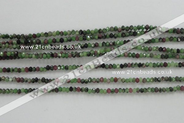 CRZ700 15 inches 2*3mm faceted rondelle ruby zoisite gemstone beads