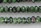 CRZ702 15 inches 5*8mm faceted rondelle ruby zoisite gemstone beads