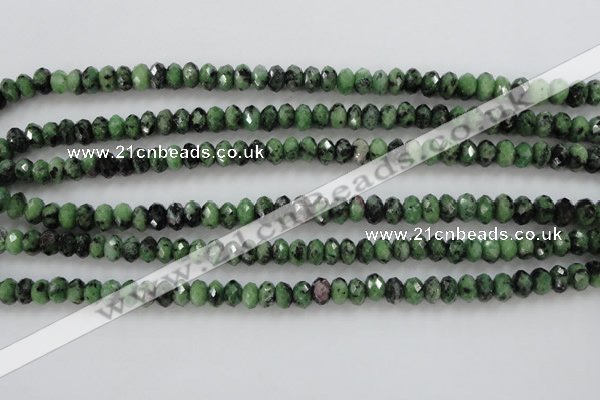 CRZ702 15 inches 5*8mm faceted rondelle ruby zoisite gemstone beads