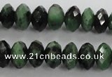 CRZ703 15 inches 6*10mm faceted rondelle ruby zoisite gemstone beads