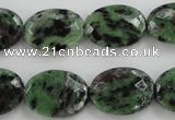 CRZ710 15 inches 15*20mm faceted oval ruby zoisite gemstone beads