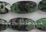 CRZ711 15 inches 15*30mm faceted oval ruby zoisite gemstone beads