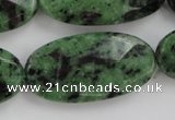 CRZ715 15 inches 20*40mm faceted oval ruby zoisite gemstone beads