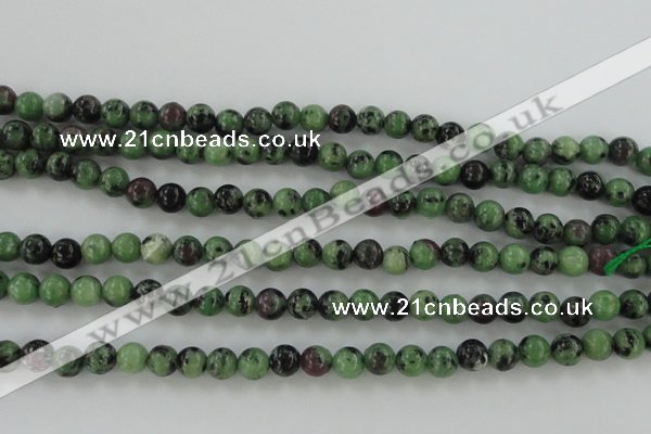 CRZ721 15.5 inches 6mm round ruby zoisite gemstone beads