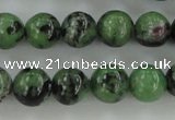 CRZ722 15.5 inches 8mm round ruby zoisite gemstone beads