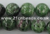 CRZ724 15.5 inches 12mm round ruby zoisite gemstone beads