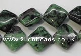 CRZ73 15.5 inches 14*14mm diamond ruby zoisite gemstone beads